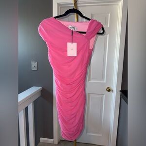 Hello Molly Elegant Pink Draped Dress